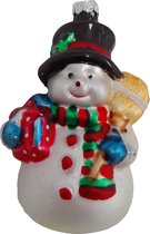 Lauco - Kerstornament sneeuwpop - glas