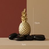 Ananas Kunst - Keramiek - Goud - maat S 15X7 CM - Decoratie Woonkamer - Woonaccesoires