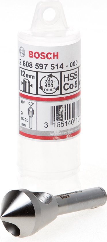 Bosch verzinkfrees 15-20mm, HSS Co5, 90 graden, 300-400 min-1.
