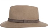 Hatland - Wollen hoed voor heren - Toronto - Beige - maat M (57CM)