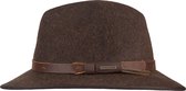 Hatland - Wollen hoed voor heren - Woodstock - Bruin - maat S (55CM)