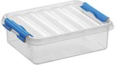 Sunware - Q-line opbergbox 1L transparant blauw - 20 x 15 x 6 cm