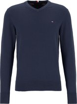 Tommy Hilfiger Pima Cotton Cashmere - V-hals heren trui katoen met kasjmier - donkerblauw (Desert Sky) -  Maat: M