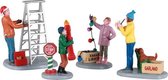 Lemax - Getting Ready To Decorate, Set Of 4 - Kersthuisjes & Kerstdorpen