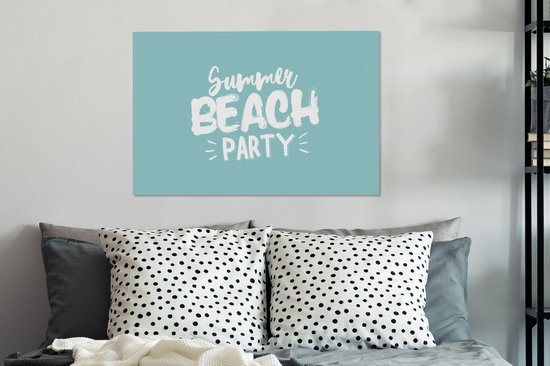 Toile Peinture Été - Plage - Fête - 60x40 cm - Décoration murale