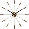 NeXtime - Wandklok - Stil - 58 cm - Design - Metaal - Walnoot hout - 'Plug Inn'