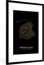 Fotolijst incl. Poster - Friesland - Nederland - Goud - Zwart - 60x90 cm - Posterlijst