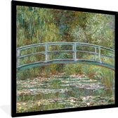 Fotolijst incl. Poster - De Japanse brug en waterlelies - Claude Monet - 40x40 cm - Posterlijst