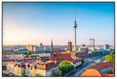 Stijlvolle skyline van Berlijn met beroemde televisietoren - Foto op Akoestisch paneel - 150 x 100 cm