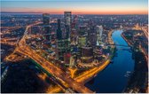 Moscow City International Business Center bij twilight  - Foto op Forex - 60 x 40 cm