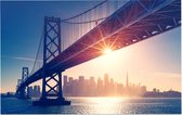 De skyline van de San Francisco Oakland Bay Bridge - Foto op Forex - 90 x 60 cm