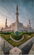 Artistiek beeld van de Grote Moskee in Abu Dhabi - Foto op Forex - 60 x 90 cm