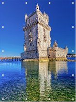 De Toren van Belém, verdedigingstoren van Lissabon - Foto op Tuinposter - 60 x 80 cm