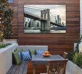 De beroemde brug tussen Brooklyn en Manhattan in New York - Foto op Tuinposter - 120 x 80 cm
