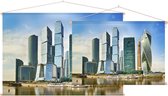 Skyline van het Moskou International Business Centre - Foto op Textielposter - 90 x 60 cm