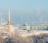De Hermitage van Sint-Petersburg in winters landschap - Fotobehang (in banen) - 250 x 260 cm