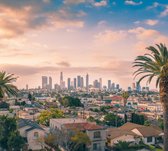 Prachtige zonsondergang bij skyline van Los Angeles - Fotobehang (in banen) - 250 x 260 cm