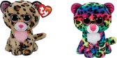 Ty - Knuffel - Beanie Boo's - Livvie Leopard & Dotty Leopard
