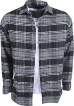 Megaman  - Heren Overhemd - Overshirt - Flanel - Geblokt - Zwart