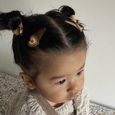 Baby haarspeldjes met stof - felt heart | Bruin | Baby