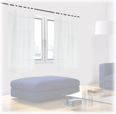 Relaxdays 2x vitrage kant en klaar - lichtdoorlatend - 145 x 140 cm - glasgordijn - wit