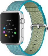 Mobigear Strap Nylon Bandje Geschikt voor Apple Watch Series 6 (44mm) - Turquoise