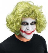 Halloween Groene halflange pruik met krullen