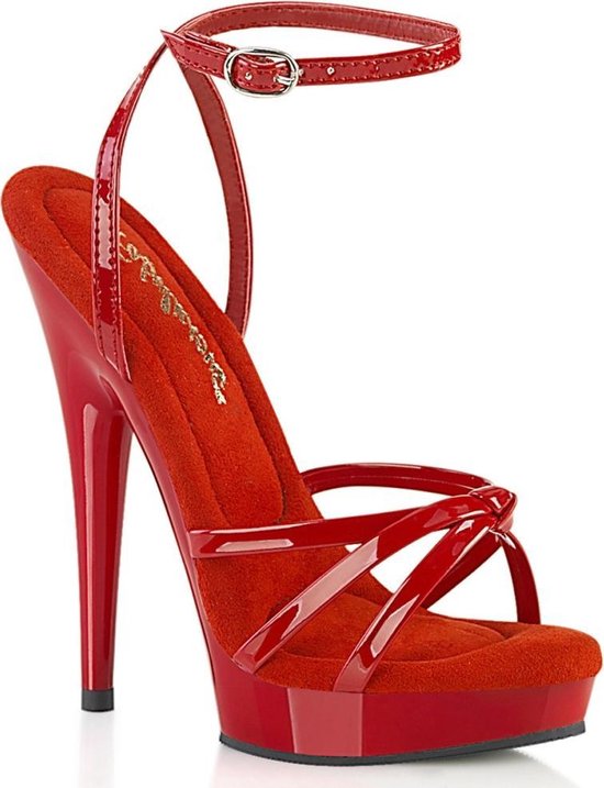 Fabulicious - SULTRY-638 Sandaal met enkelband, Paaldans schoenen - US 10 - 40 Shoes - Rood