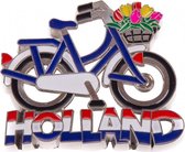 magneet fiets Holland 6 x 10 cm staal rood/wit/blauw