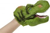 dinosaurus handpop 30 cm groen