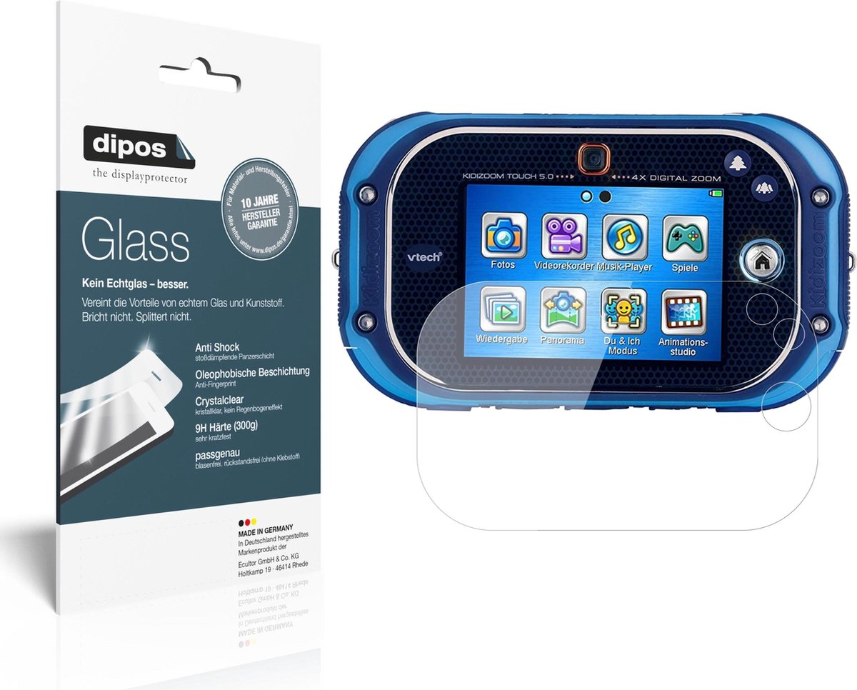 dipos I 2x Pantserfolie helder compatibel met Vtech Kidizoom Touch 5.0 Beschermfolie 9H screen-protector