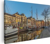 Artaza Canvas Schilderij Groningen Hoge der A Haven - 60x40 - Foto Op Canvas - Canvas Print