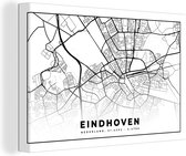 Canvas Schilderij Kaart - Nederland - Eindhoven - 120x80 cm - Wanddecoratie