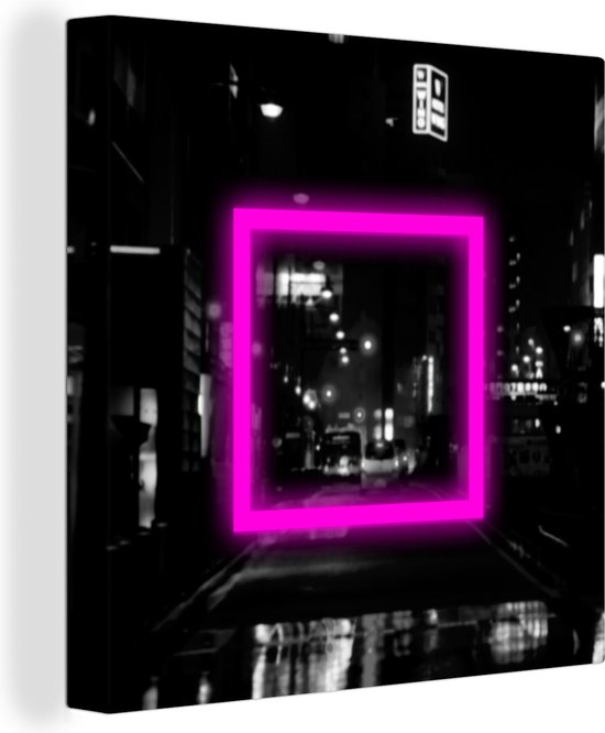 Canvas Schilderij Gaming - Neon - Roze - Wanddecoratie