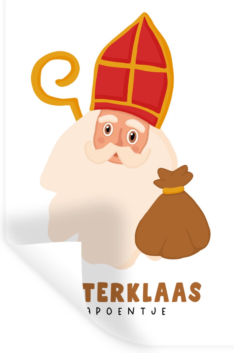 Muurstickers - Sticker Folie - Sinterklaas - Quotes - Sint - Sinterklaas kapoentje - Kinderen - Jongens - Meisjes - Kids - 40x60 cm - Plakfolie - Muurstickers Kinderkamer - Zelfklevend Behang
