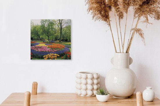 Toile Peinture Keukenhof Flower Park aux Pays- Nederland - 20x20 cm - Décoration murale