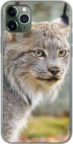 Geschikt voor iPhone 11 Pro Max hoesje - Lynx - Bos - Grijs - Siliconen Telefoonhoesje