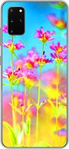 Geschikt voor Samsung Galaxy S20 Plus hoesje - Bloemen - Kunst - Psychedelisch - Siliconen Telefoonhoesje