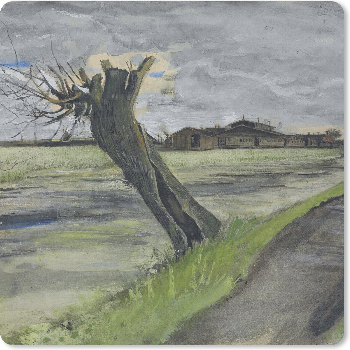 Muismat - Mousepad - Knotwilg - Vincent van Gogh - 30x30 cm - Muismatten
