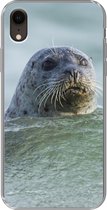 Geschikt voor iPhone XR hoesje - Noordzee - Zeehond - Water - Siliconen Telefoonhoesje