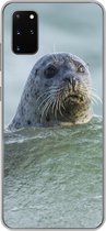 Geschikt voor Samsung Galaxy S20 Plus hoesje - Noordzee - Zeehond - Water - Siliconen Telefoonhoesje