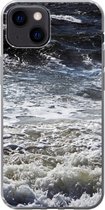 Geschikt voor iPhone 13 mini hoesje - Noordzee - Water - Golven - Siliconen Telefoonhoesje