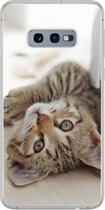 Geschikt voor Samsung Galaxy S10e hoesje - Kitten - Zon - Bruin - Meisjes - Kinderen - Jongens - Kindje - Siliconen Telefoonhoesje