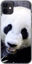 Geschikt voor iPhone 12 mini hoesje - Panda - Dier - Bladeren - Siliconen Telefoonhoesje