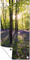 Tuinposter Bos - Bloemen - Lavendel - 40x80 cm - Wanddecoratie Buiten - Tuinposter - Tuindoek - Schuttingposter - Tuinschilderij