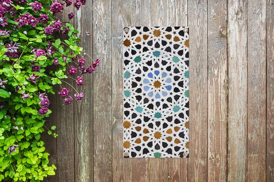 Poster de jardin Un détail de mosaïque marocaine - 40x80 cm