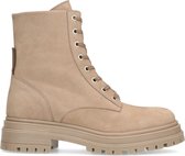 Sacha - Dames - Taupe nubuck veterlaarsjes - Maat 42