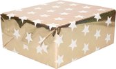5x rouleaux de papier cadeau/papier cadeau or holographique avec étoiles 150 x 70 cm - papier cadeau/papier cadeau/papier