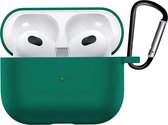 Case Geschikt voor AirPods 3 Hoesje Siliconen Hoes Cover - Hoes Geschikt voor Apple AirPods 3 Case Siliconen - Turquoise Groen