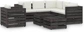 Decoways - 8-delige Loungeset met kussens grijs geïmpregneerd hout